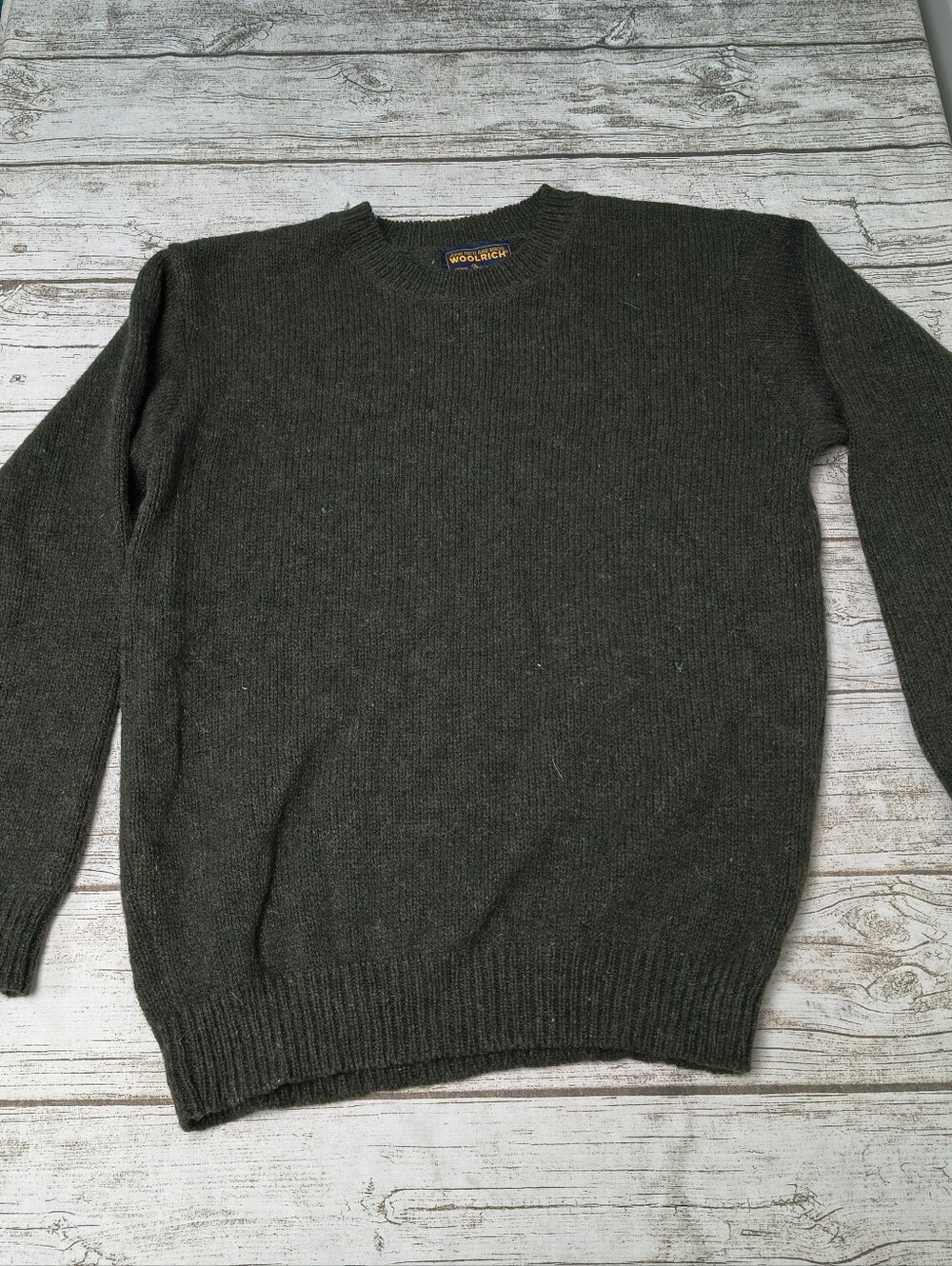 Vintage Woolrich Dark Grey Wool Sweater Made In USA Size Medium